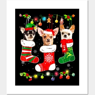 Chihuahua Christmas Lights Funny Xmas Dog Lover Posters and Art